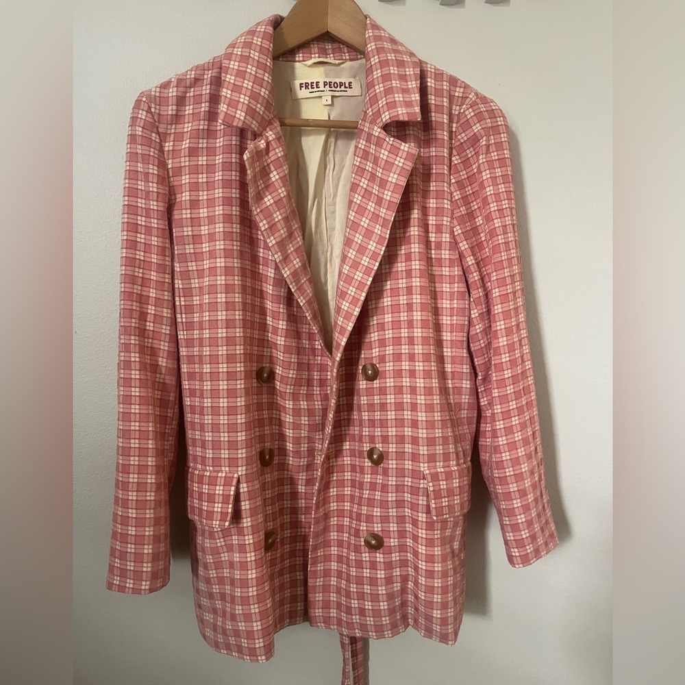 Free People Olivia Gingham Blazer - Small